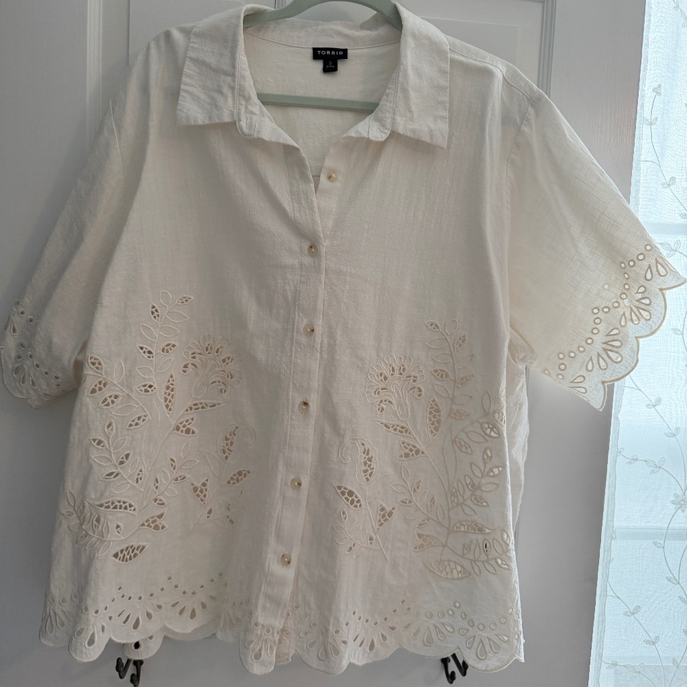 Linen Blouse/Cover Up Shirt - 3x